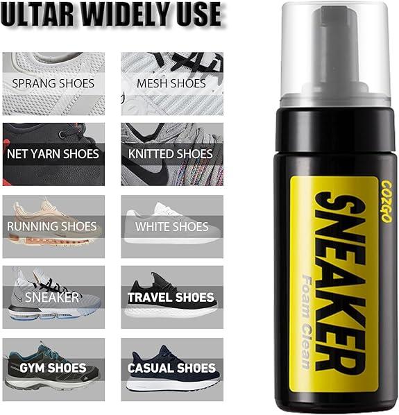 Shoe Cleaner Kit for Sneaker, Water-Free Foam Sneaker Cleaner 5.3Oz with Shoe Brush and Shoe Cloth,Work on Most Shoes