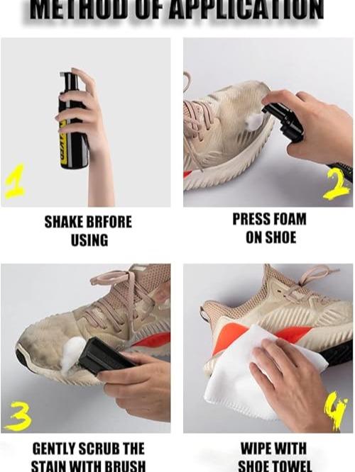 Shoe Cleaner Kit for Sneaker, Water-Free Foam Sneaker Cleaner 5.3Oz with Shoe Brush and Shoe Cloth,Work on Most Shoes