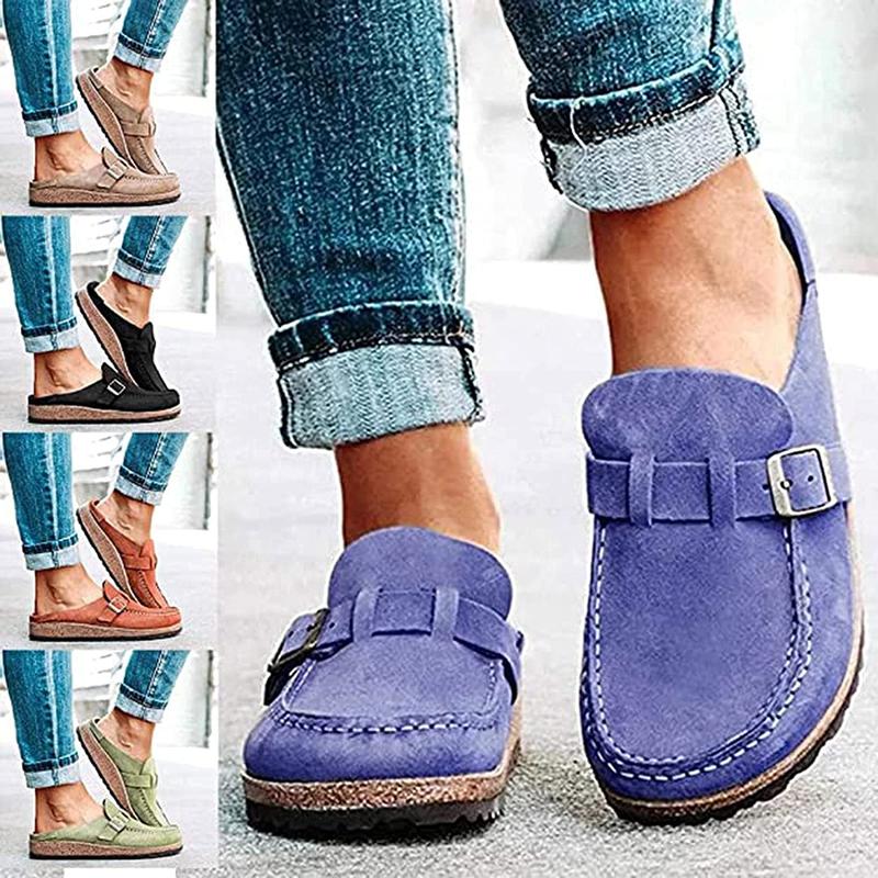 2024 Women Suede Clogs Mules Garden Loafer Shoes Memory Foam Slipper Casual  Sneakers Comfortable Slip on Sandals Anti-Slip Backless Home Office Walking Shoes Footwear Girl