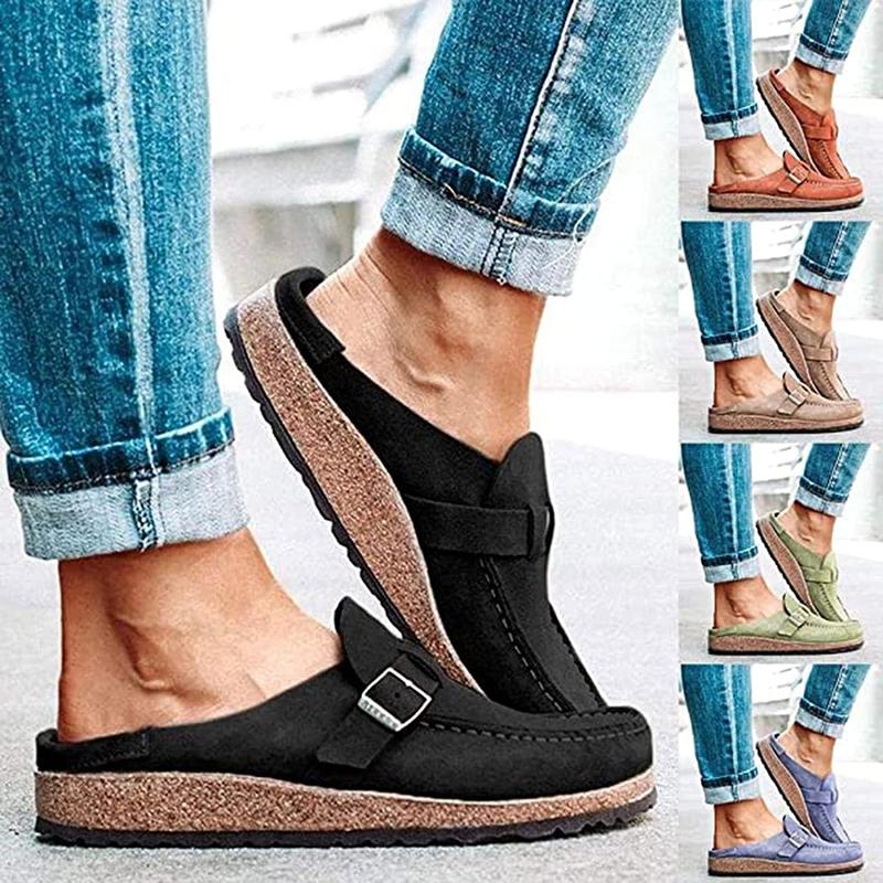 2024 Women Suede Clogs Mules Garden Loafer Shoes Memory Foam Slipper Casual  Sneakers Comfortable Slip on Sandals Anti-Slip Backless Home Office Walking Shoes Footwear Girl