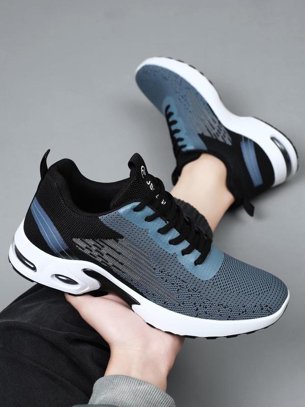 Men's Ombre Print Lace Up Low Top Athletic Shoes, Casual Comfortable Breathable Sports Running Shoes, All-match Basic Shoes for Daily Wear