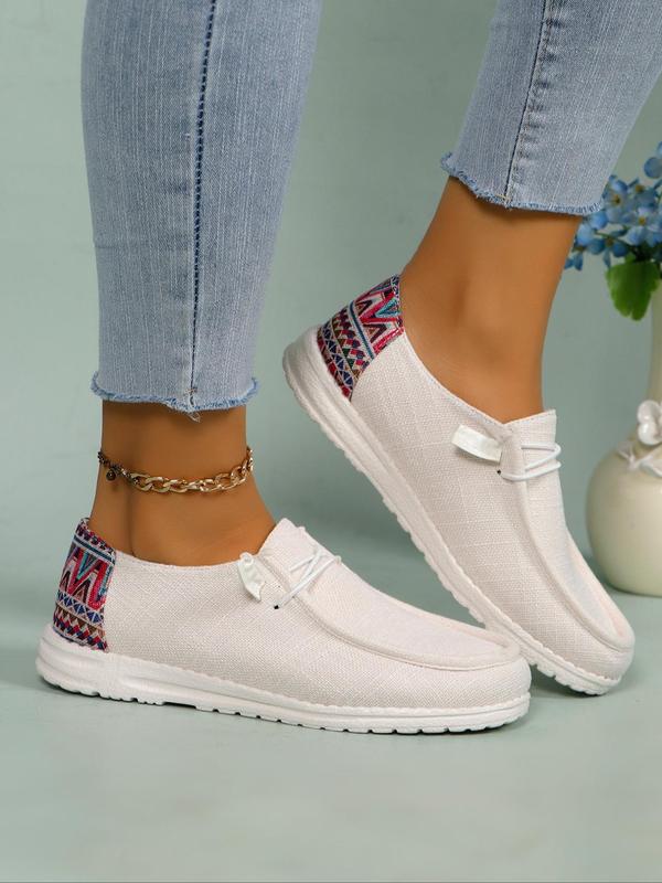 Summer Fashionable Solid Color Round Toe Slip-on Shoes, Designer Shoes, Casual Comfortable Versatile Sports Shoes, Trendy Lace up Shoes for Daily Wear