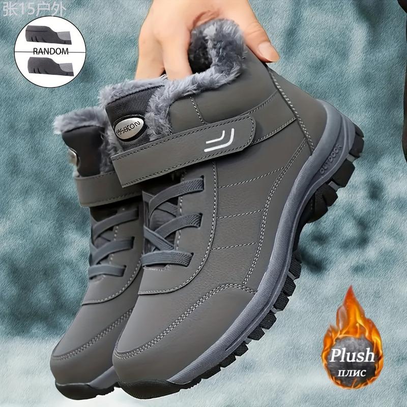 [Fast Arrival] Men's Winter Fashion Snow Boots - Warm, Non-Slip, Durable with Hook-and-loop Fastener Closure, Comfortable Ankle High in Multiple Colors Boy Shoe Boy Shoe Footwear Closed Walking Shoes Decor Bota Insole Work Pedal