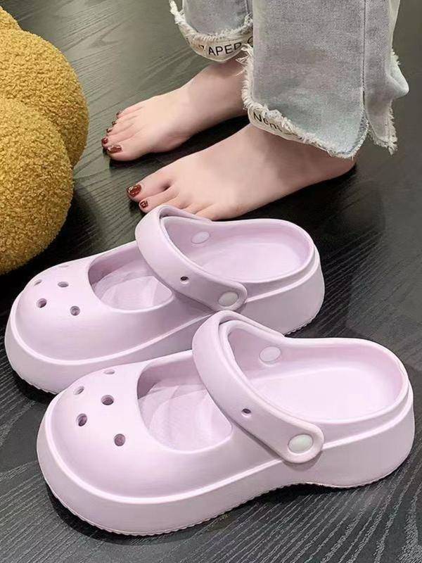 Women's Hollow Out Design Clogs, 2024 Fashionable Summer New Casual Comfortable Non-slip Clogs for Summer, Breathable Thick Sole Clogs for Outdoor