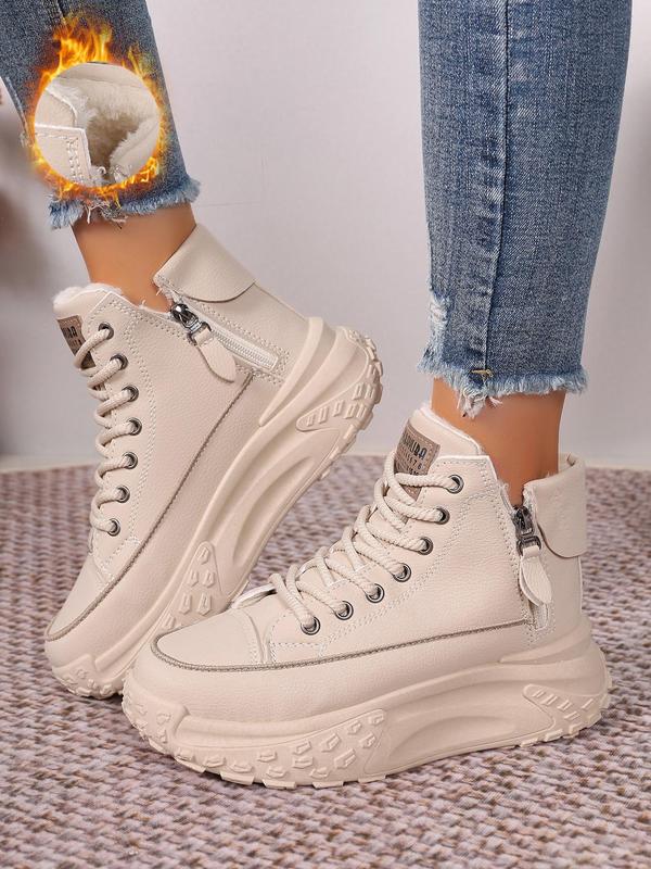 Women's Fashionable Patched Design Zipper Walking Shoes, Casual Comfortable Sports Shoes for Daily Wear, Shoes for School, Breathable Non-slip Sneakers