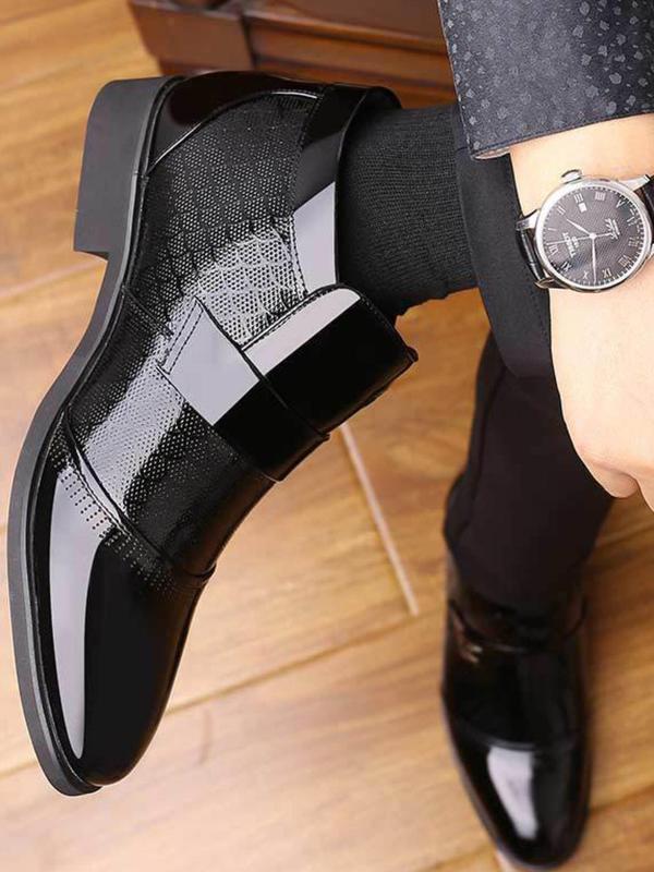 Men's Business Solid Color Slip on Dress Shoes, Fashionable Breathable Comfortable Shoes for Work Office, Male All-match Outdoor Shoes for Daily Wear