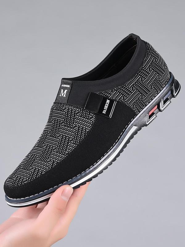 Men's Business Low Heel Slip on Dress Shoes, Casual Comfortable Breathable Shoes for Daily Wear, Lightweight Shoes for Men