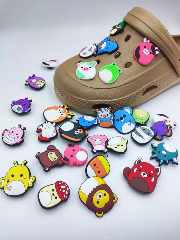 30pcs Cute Cartoon Pig Shaped Shoe Decoration for Clogs, Animal Design Shoe Charm for Party, Cute All-match Clogs Shoes Accessories for Daily Wear