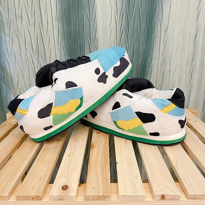 Cute Cartoon Animal Warm Home Plush Shoes Women's Men Winter Cotton Cute Shoes Woman Male Foam Sneakers Bread Fat Slippers