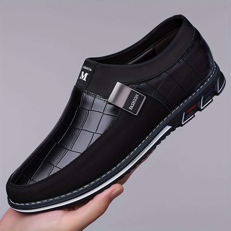 Men's Business Casual Oxford Shoes-Synthetic Microfiber Leather round Toe Lazy Shoes, Non-Slip Rubber Sole, Pu Lining, Low-Top Design Suitable for Daily Wear-Spring and Autumn Season