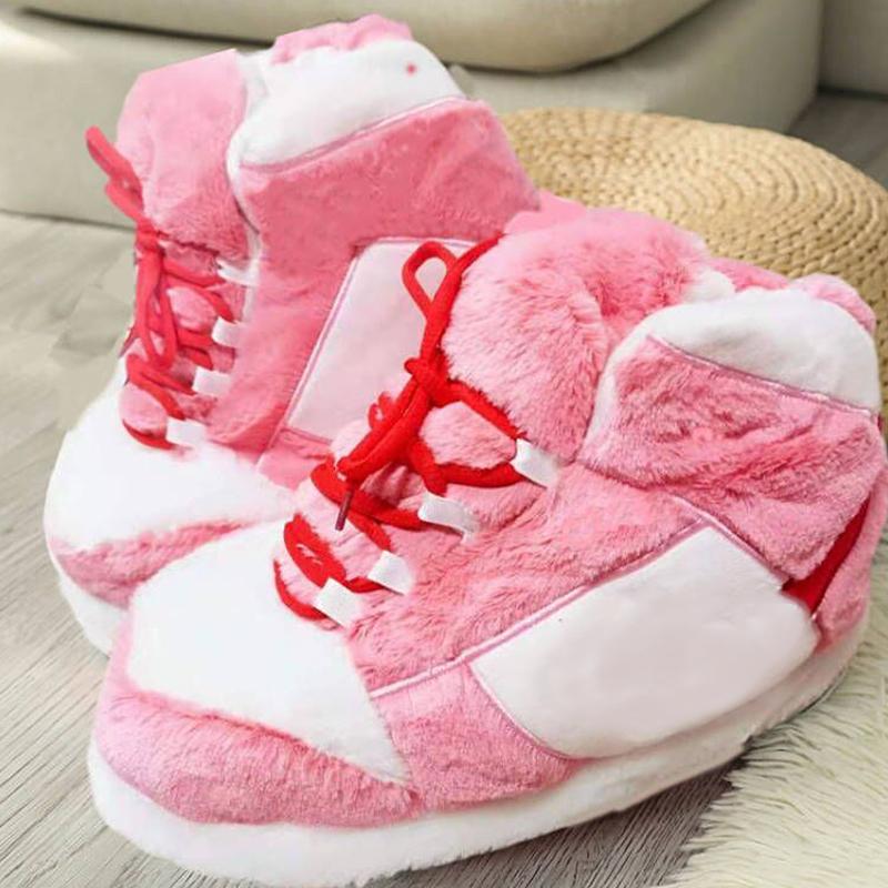 Cute Cartoon Animal Warm Home Plush Shoes Women's Men Winter Cotton Cute Shoes Woman Male Foam Sneakers Bread Fat Slippers