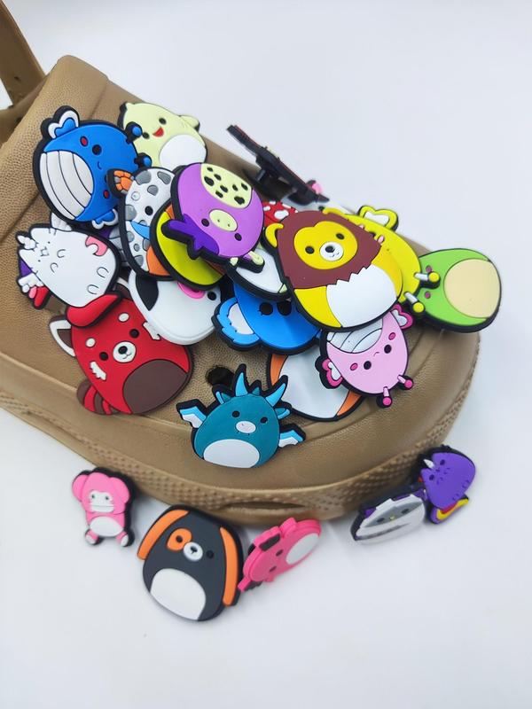 30pcs Cute Cartoon Pig Shaped Shoe Decoration for Clogs, Animal Design Shoe Charm for Party, Cute All-match Clogs Shoes Accessories for Daily Wear