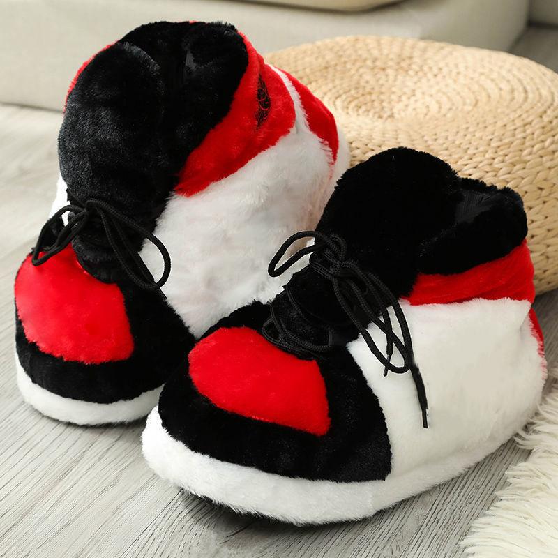 Cute Cartoon Animal Warm Home Plush Shoes Women's Men Winter Cotton Cute Shoes Woman Male Foam Sneakers Bread Fat Slippers