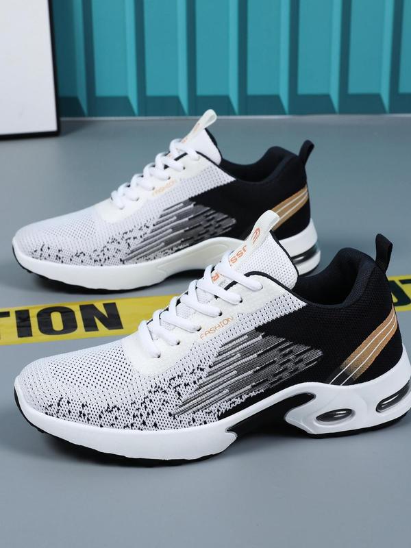 Men's Ombre Print Lace Up Low Top Athletic Shoes, Casual Comfortable Breathable Sports Running Shoes, All-match Basic Shoes for Daily Wear