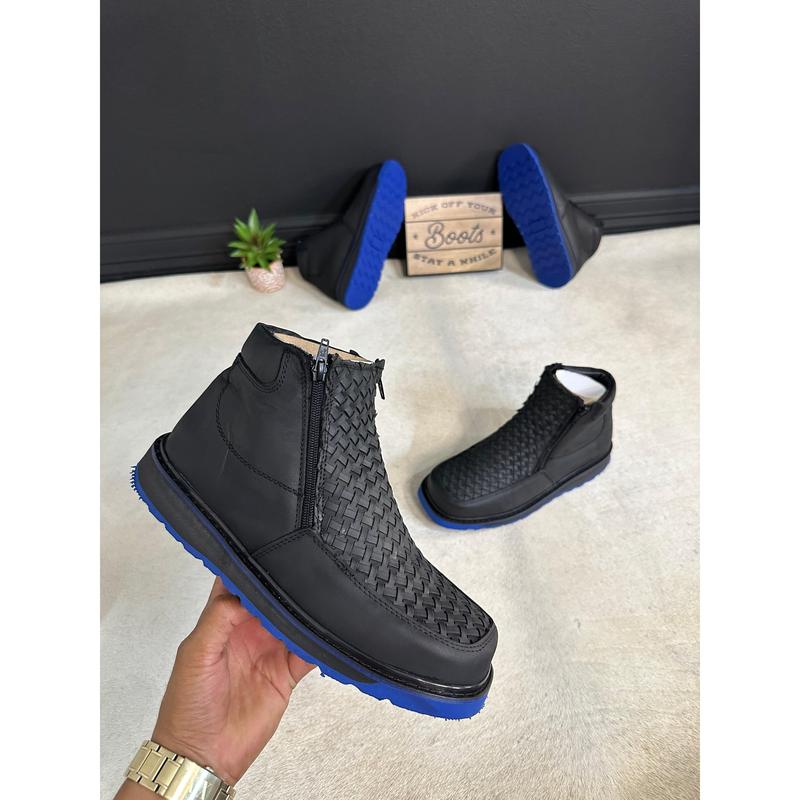 Men’s Unbeweavable Toast Ankle Boots Blue Bottoms