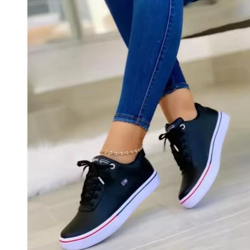 Sports Shoes for Women2024new Flat-soled Casual Sports Shoes Autumn Fashion Trend Lace-up Sports Luxury Solid Color Womens Shoes