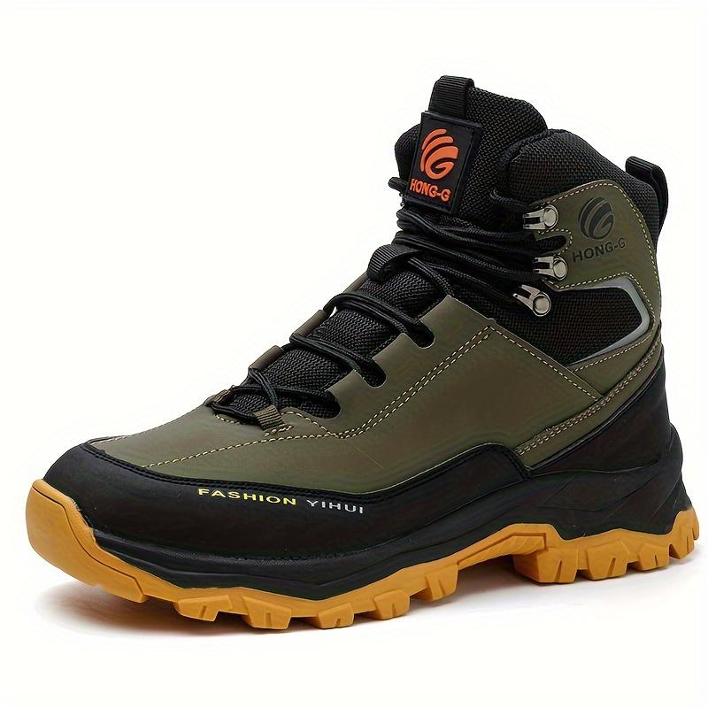 Stylish Men's Safety Work Shoes - Rugged and Durable High Top Steel Toe Puncture Resistant Super Comfortable Non-Slip Rubber Sole Boys Walking Shoes