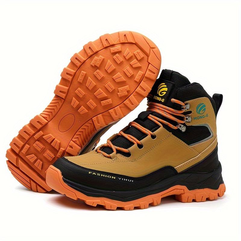 Stylish Men's Safety Work Shoes - Rugged and Durable High Top Steel Toe Puncture Resistant Super Comfortable Non-Slip Rubber Sole Boys Walking Shoes