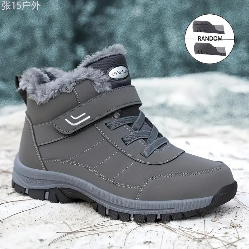 [Fast Arrival] Men's Winter Fashion Snow Boots - Warm, Non-Slip, Durable with Hook-and-loop Fastener Closure, Comfortable Ankle High in Multiple Colors Boy Shoe Boy Shoe Footwear Closed Walking Shoes Decor Bota Insole Work Pedal