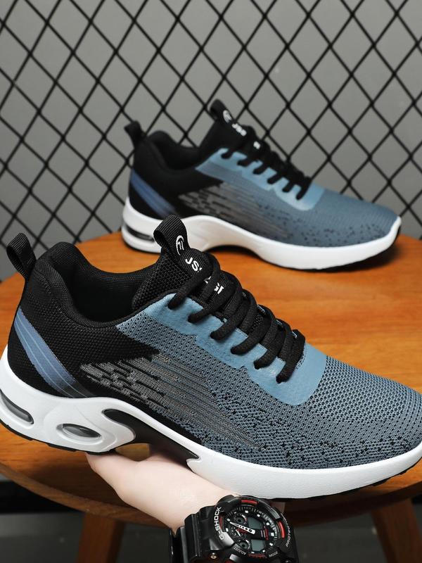 Men's Ombre Print Lace Up Low Top Athletic Shoes, Casual Comfortable Breathable Sports Running Shoes, All-match Basic Shoes for Daily Wear