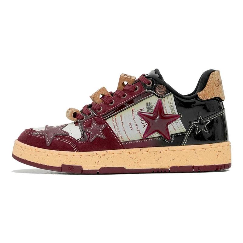 Kaalixto&Psylos1 Retro Star Sneakers-Red Wine