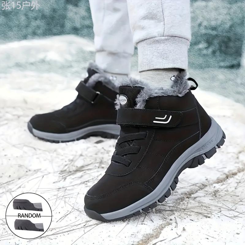 [Fast Arrival] Men's Winter Fashion Snow Boots - Warm, Non-Slip, Durable with Hook-and-loop Fastener Closure, Comfortable Ankle High in Multiple Colors Boy Shoe Boy Shoe Footwear Closed Walking Shoes Decor Bota Insole Work Pedal