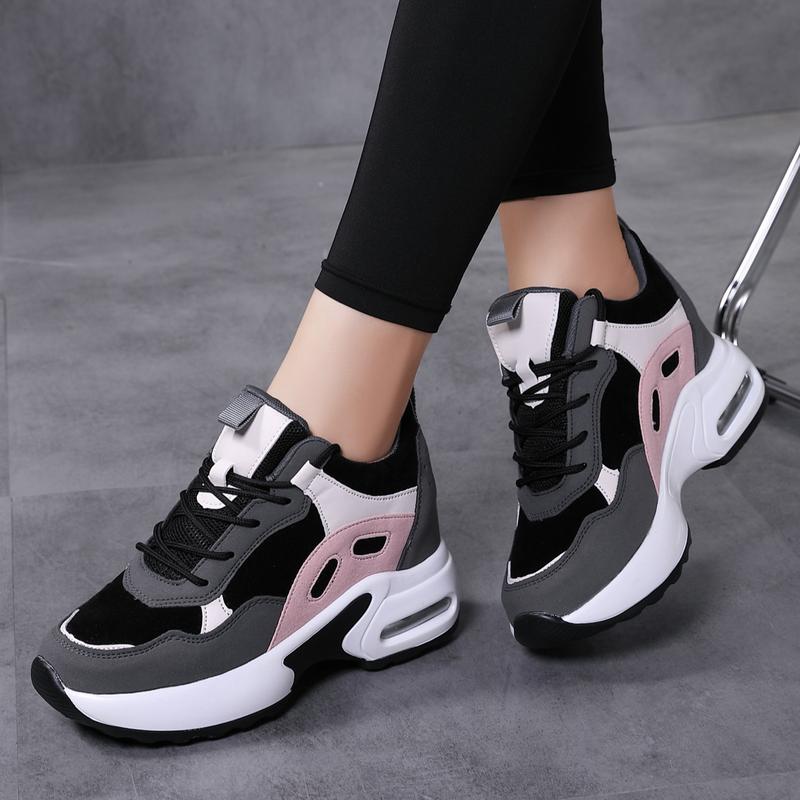 Black Friday 65%off Sosenfer Women's Fashion Colorblock Lace Up Low Top Sneakers,Casual Comfortabale Sports Runing Shoes