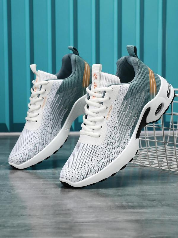 Men's Ombre Print Lace Up Low Top Athletic Shoes, Casual Comfortable Breathable Sports Running Shoes, All-match Basic Shoes for Daily Wear