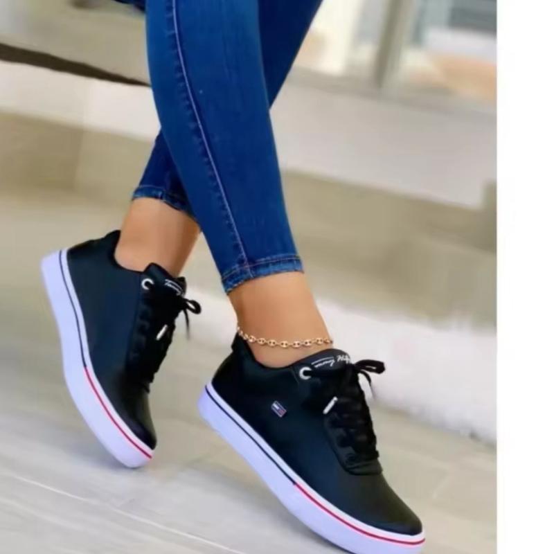 Sports Shoes for Women2024new Flat-soled Casual Sports Shoes Autumn Fashion Trend Lace-up Sports Luxury Solid Color Womens Shoes