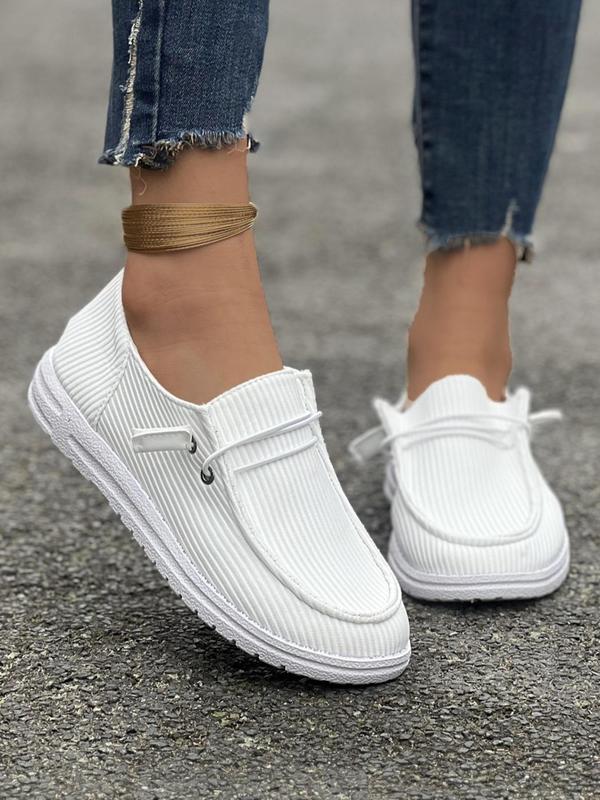 Women's Fashionable Plain Lace Up Low Top Sneakers, Casual Comfortable Breathable Non-slip Sports Shoes, Female All-match Round Toe Shoes for Daily Wear