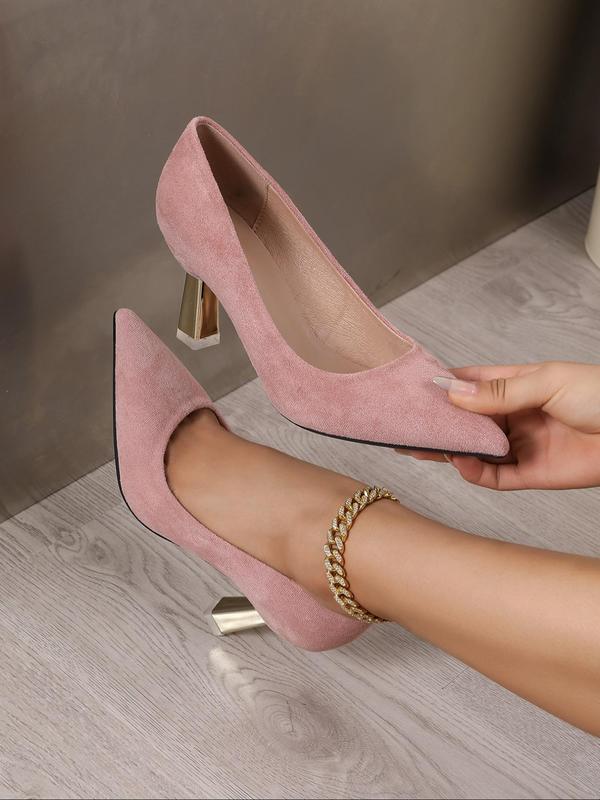 Women's Solid Color Pointed Toe Heels, Elegant Comfortable High Heels for Party, Daily Clothing Decor for Women & Girls