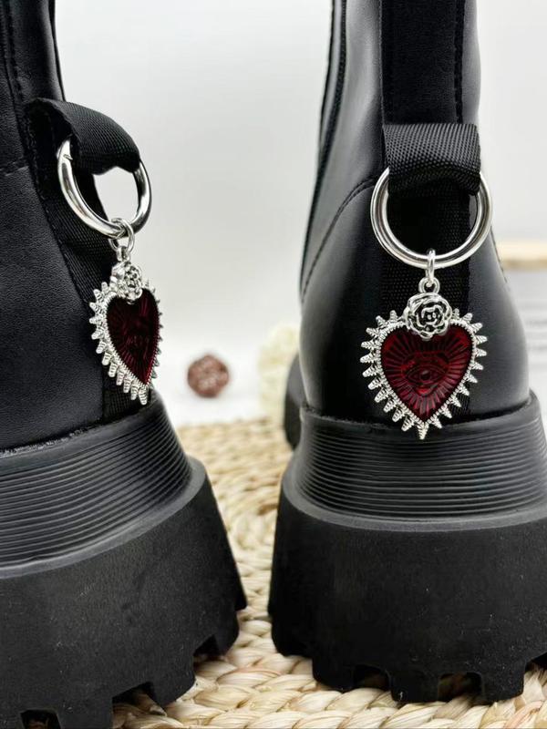 Punk Style Heart Shaped Eye Design Shoe Charms, Fashionable Gothic Style Shoes Decorations for Women & Men, Trendy All-match Accessories for Boots Decor