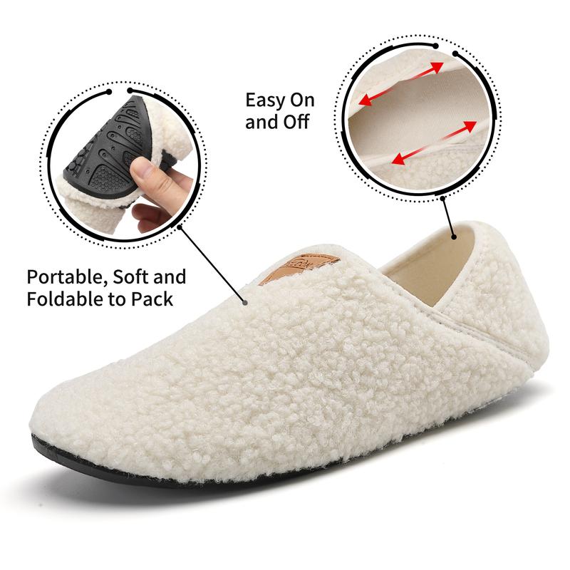 House Slippers for Women Men , Womens Mens Slippers with Non-slip Sole Slip On for Indoor & Outdoor, Portable Slippers for Home Travel Hotel,Winter Warm Slippers