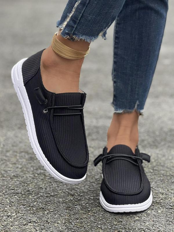 Women's Fashionable Plain Lace Up Low Top Sneakers, Casual Comfortable Breathable Non-slip Sports Shoes, Female All-match Round Toe Shoes for Daily Wear