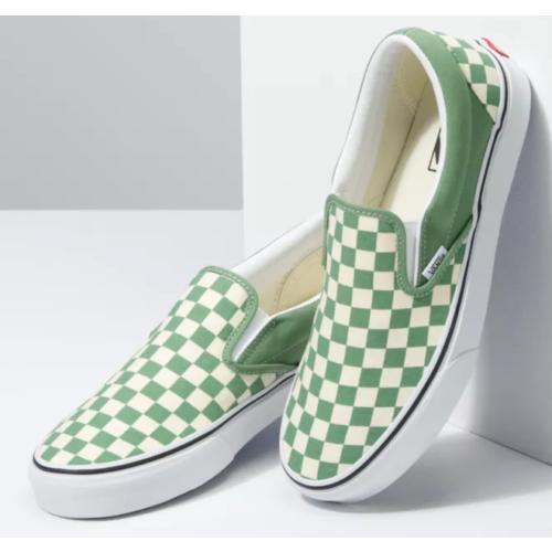 Vans Classic Slip On in Checkerboard Shale Green