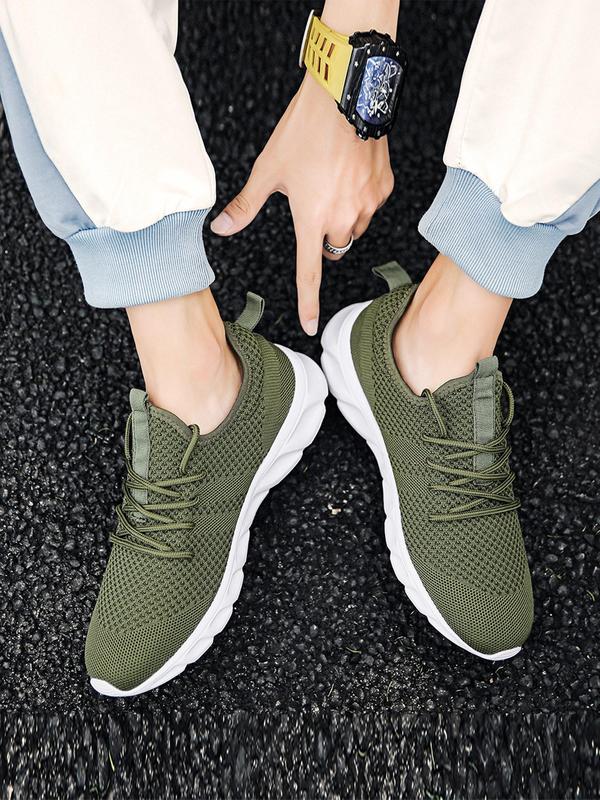 Men's Minimalist Lace Up Low Top Designer Sneakers, Athletic Boy Footwear, 2024 New Style Casual Breathable Comfortable Sports Running Shoes, All-match Basic Shoes for Daily Wear