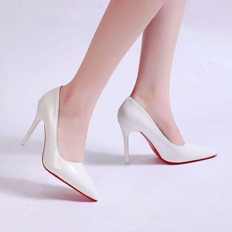 Woman High Heels Pumps Pointed Stilettos Toe Big Size Ladies Wedding Shoes New