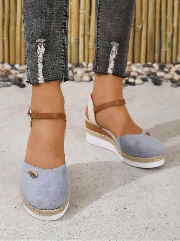 Women's Fashionable Plain Color Wedge Sandals, Casual Comfortable Platform Sandals for Beach, Fashion Shoes for Party, Daily Clothing Decor