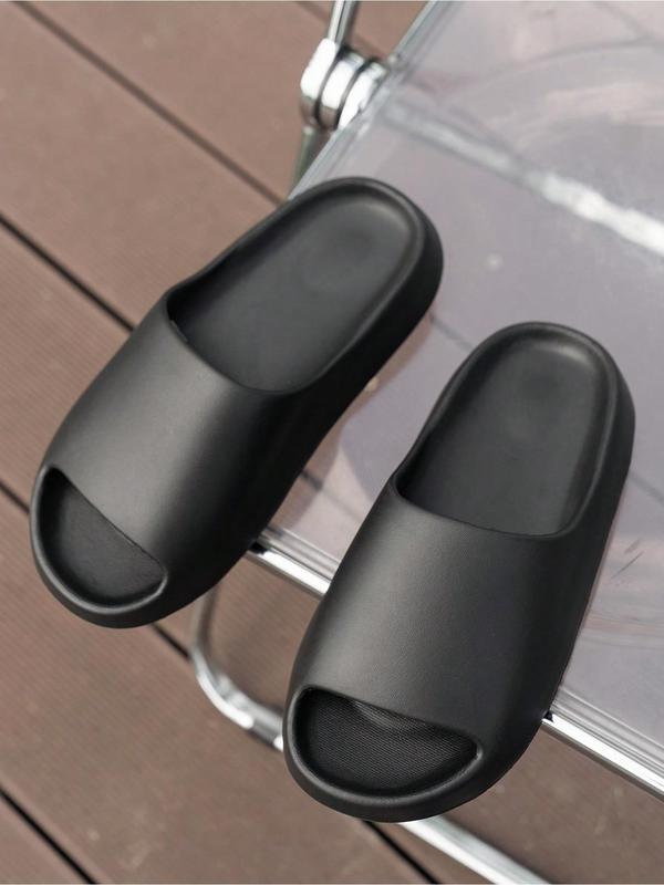 Unisex Simple Style Plain Color Slides, Casual Trendy Soft Comfortable Home Slippers, Fashionable Slippers for Indoor & Outdoor Wear