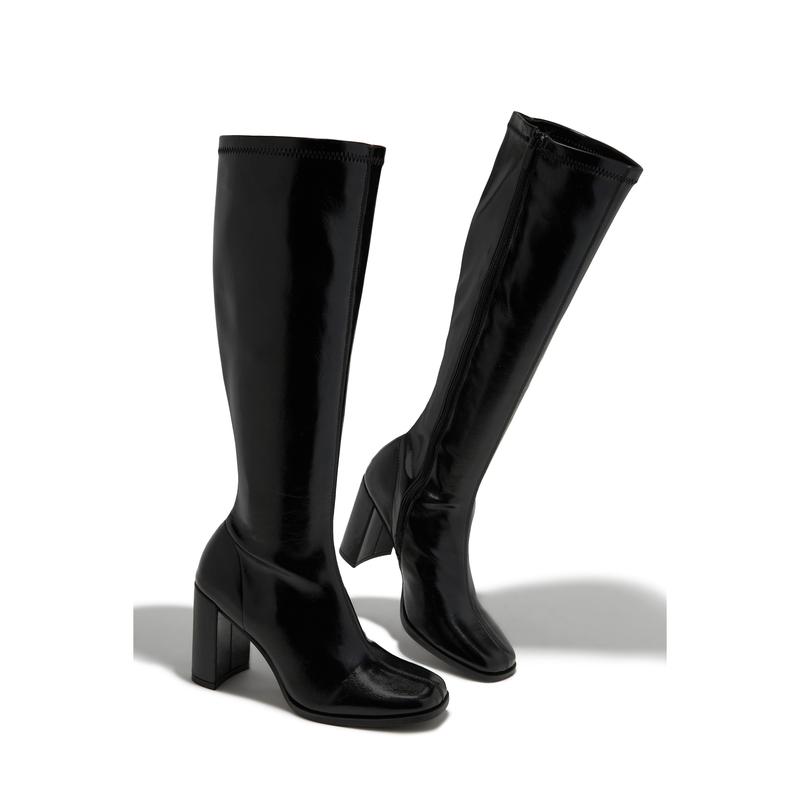 Rylee Block Heel Knee High Boots - Black