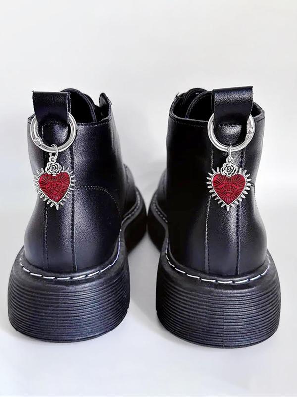 Punk Style Heart Shaped Eye Design Shoe Charms, Fashionable Gothic Style Shoes Decorations for Women & Men, Trendy All-match Accessories for Boots Decor