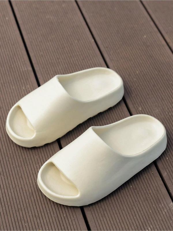 Unisex Simple Style Plain Color Slides, Casual Trendy Soft Comfortable Home Slippers, Fashionable Slippers for Indoor & Outdoor Wear