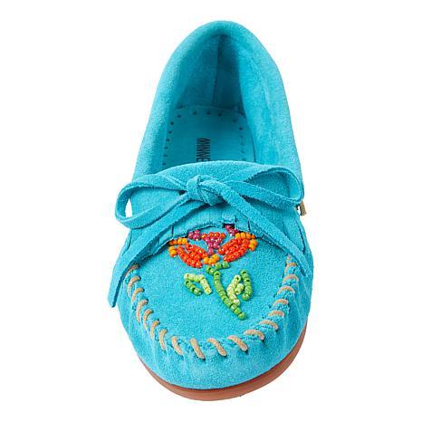 Minnetonka Ziigwan Hand-Beaded Suede Moccasin