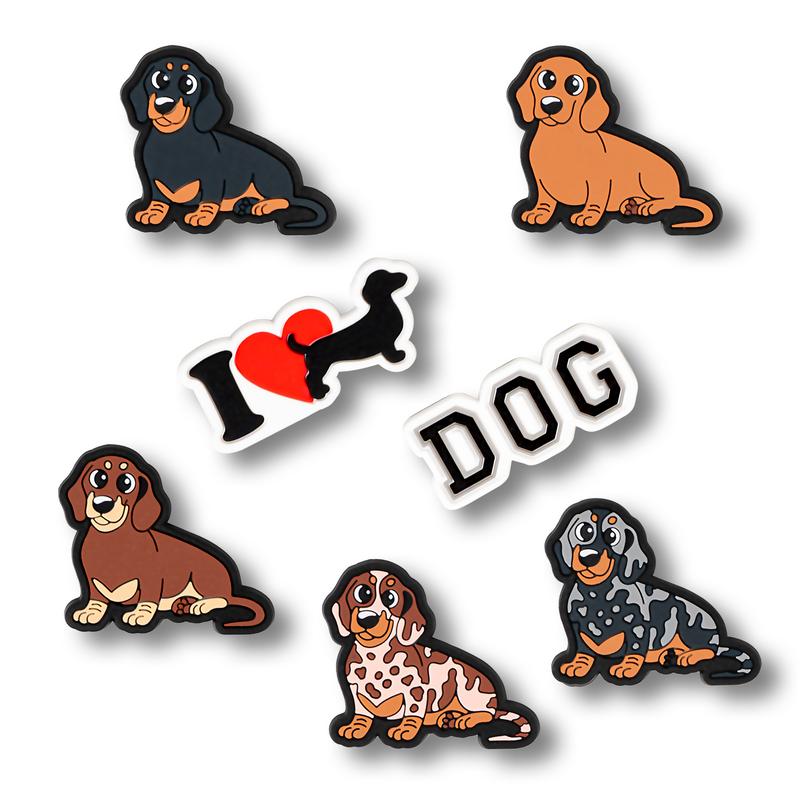 Dachshund Shoe Charms Dog Animals PVC Sausage Dog Clog Pins Accessories Party Favors Birthday Gifts Holidays Decoration for Boys Women Girls