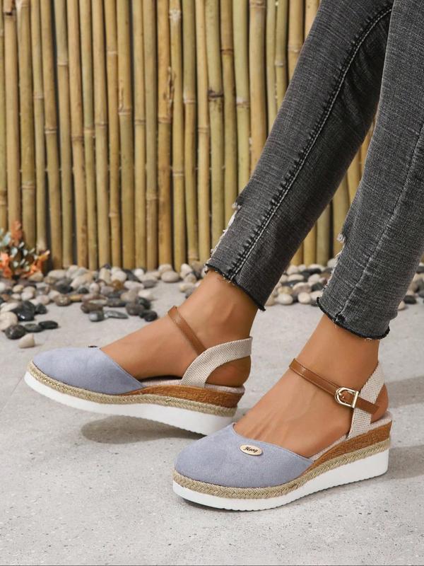 Women's Fashionable Plain Color Wedge Sandals, Casual Comfortable Platform Sandals for Beach, Fashion Shoes for Party, Daily Clothing Decor