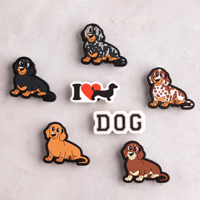 Dachshund Shoe Charms Dog Animals PVC Sausage Dog Clog Pins Accessories Party Favors Birthday Gifts Holidays Decoration for Boys Women Girls