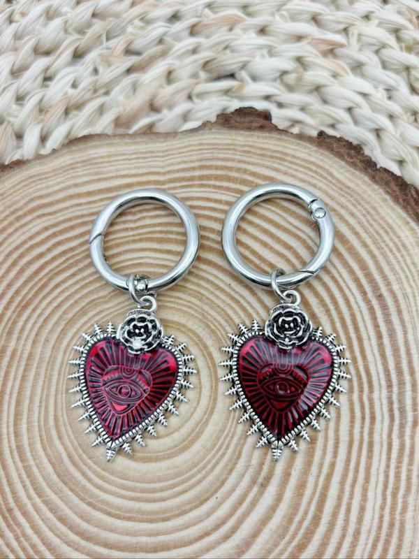 Punk Style Heart Shaped Eye Design Shoe Charms, Fashionable Gothic Style Shoes Decorations for Women & Men, Trendy All-match Accessories for Boots Decor