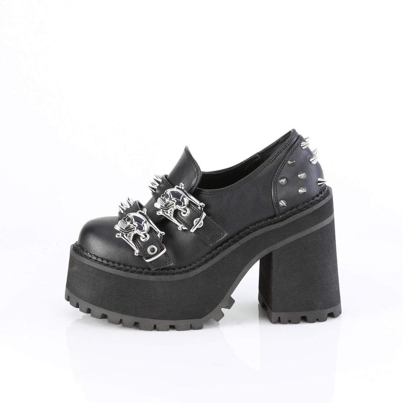 Demonia Assault-38 Black Vegan Leather Ankle Boots