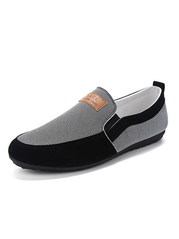 Men's Letters Patched Slip-on Flats, Casual Comfortable Non-slip Breathable Flat Shoes, Business Style Loafers, Boy Walking Shoes for Men