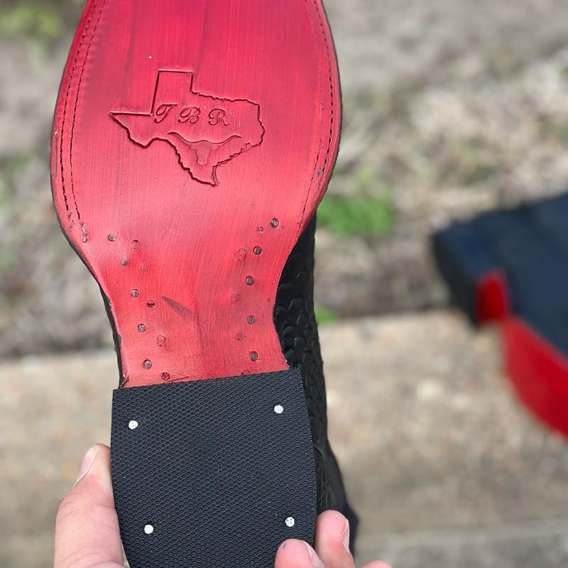 MENS BLACK WESTERN BOOTS WITH RED BOTTOM